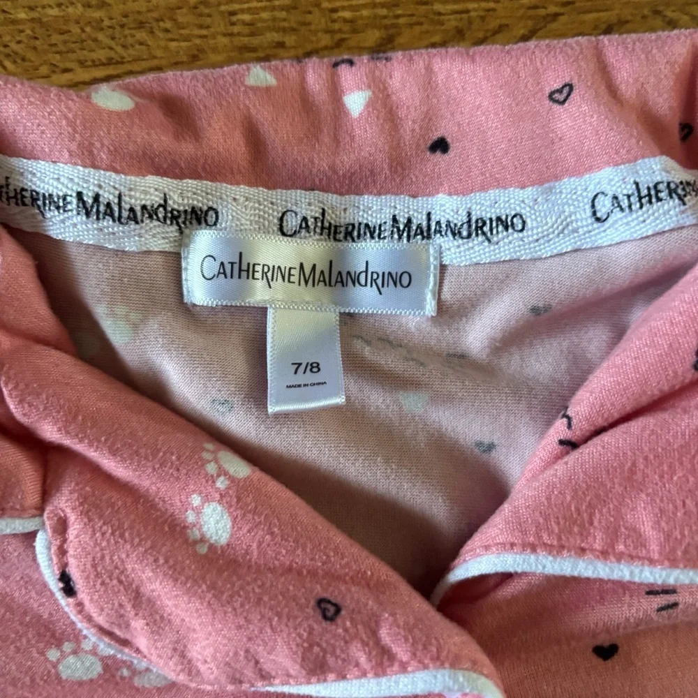 Catherine Malandrino pink cat PJ set in size 7/8